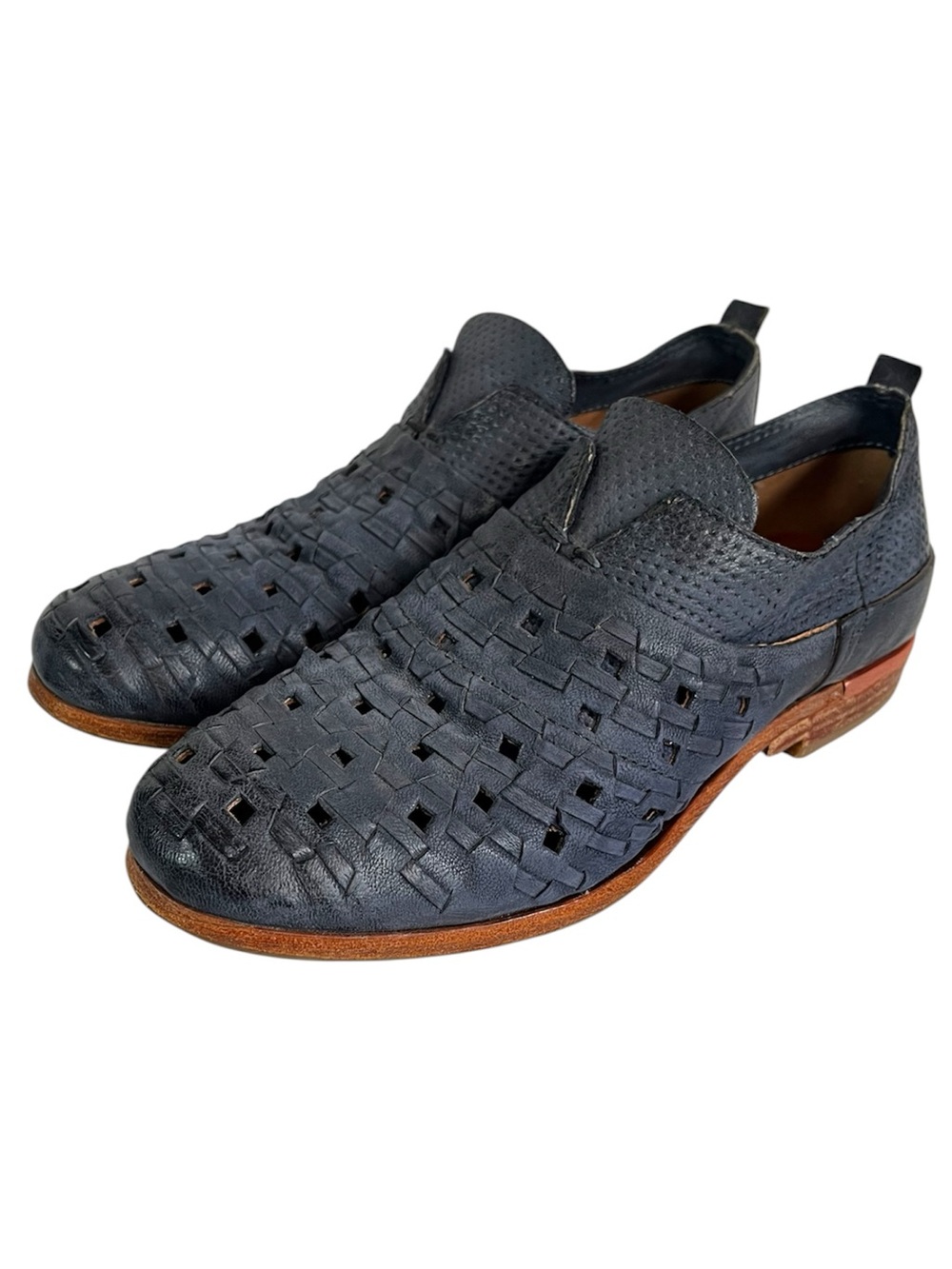 A.S.98 woven leather loafers Navy EU 36
